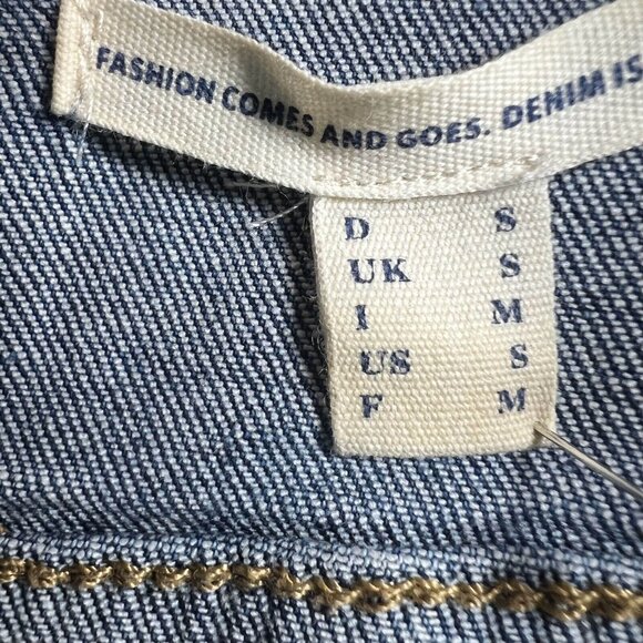 Esprit Jean Jacket Womens Size S Blue Button Up Distressed Long Sleeve Cotton - Picture 11 of 14